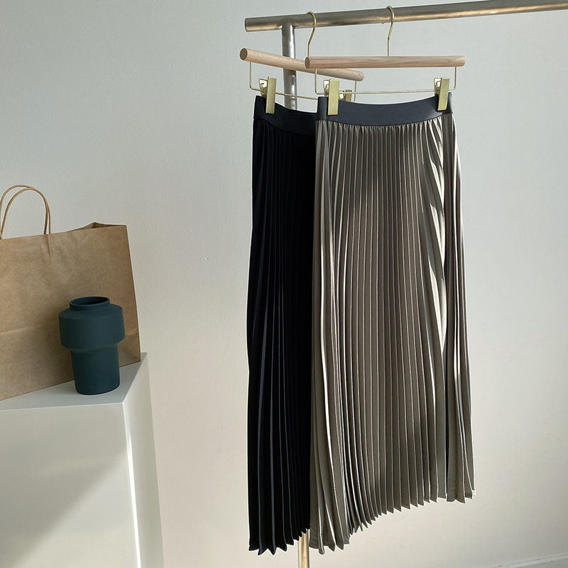 High Waist Pleated Skirt