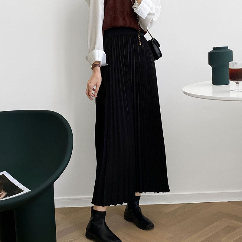 High Waist Pleated Skirt