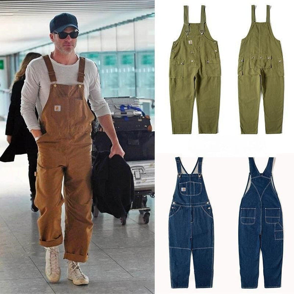 Vintage Casual Worker Style Denim Overalls