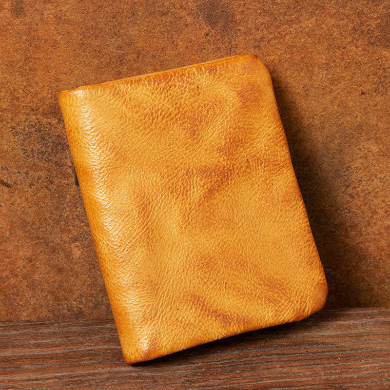 Retro Genuine Leather  Handmade Wallet Business Casual Short Wallet