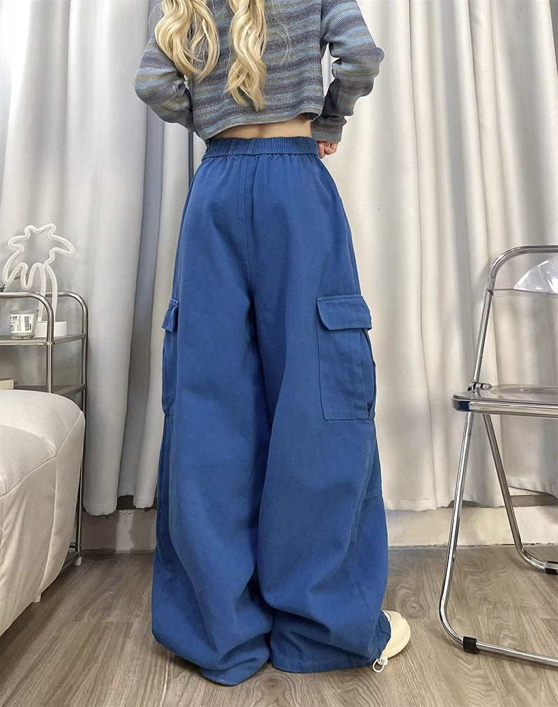 Retro Overalls Spring New Wide-leg Pants Loose Mopping Casual Trousers for Women