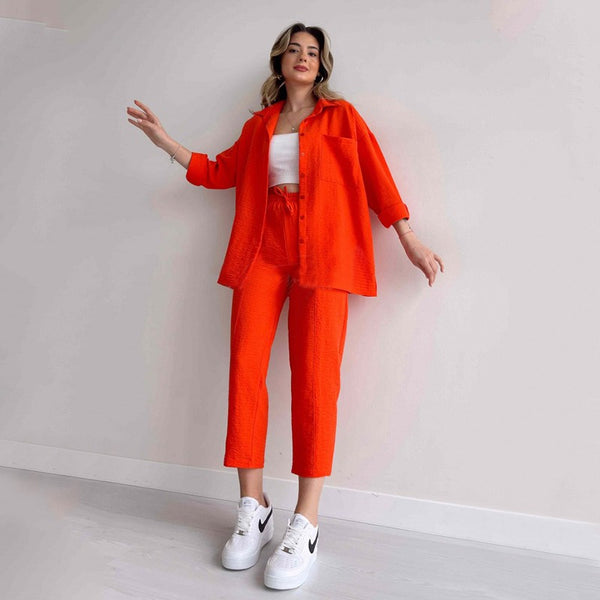 Casual Blouse Nine Sports Harlan Pants Two Piece Suit