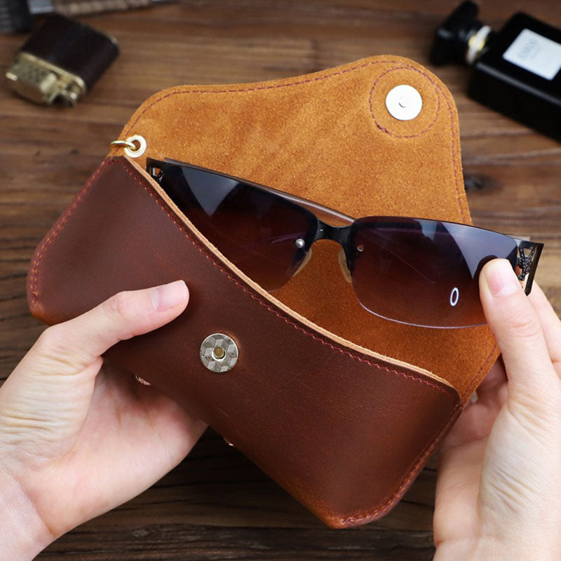 Retro Handmade Leather Glasses Case