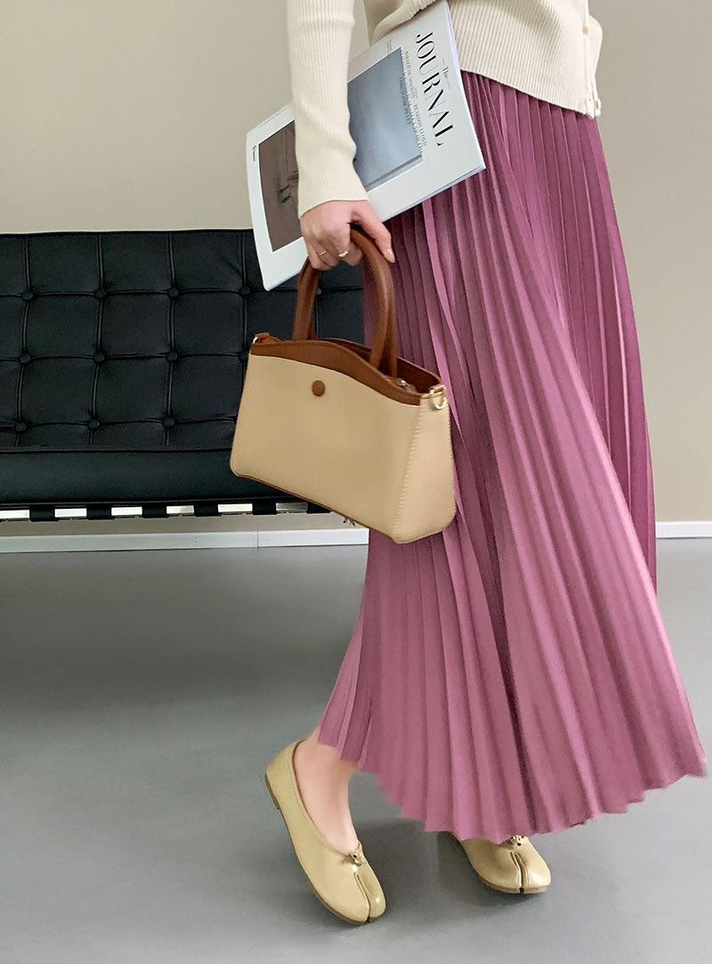 High Waist Pleated Skirt