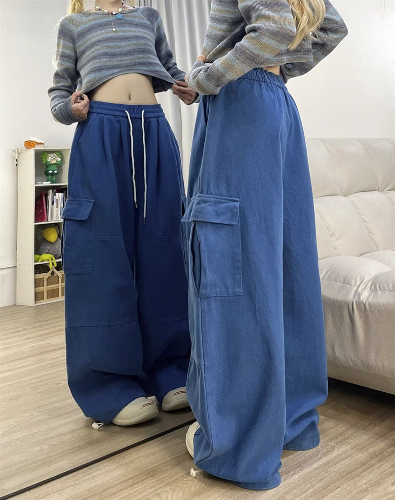 Retro Overalls Spring New Wide-leg Pants Loose Mopping Casual Trousers for Women