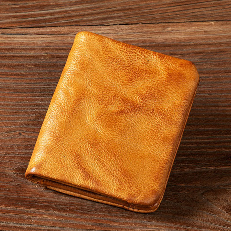 Retro Genuine Leather  Handmade Wallet Business Casual Short Wallet