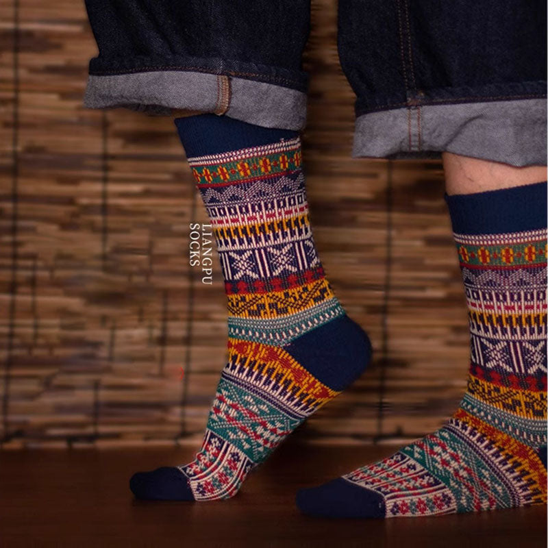 Retro Ethnic Style Socks（4 Pairs 4 Colors）