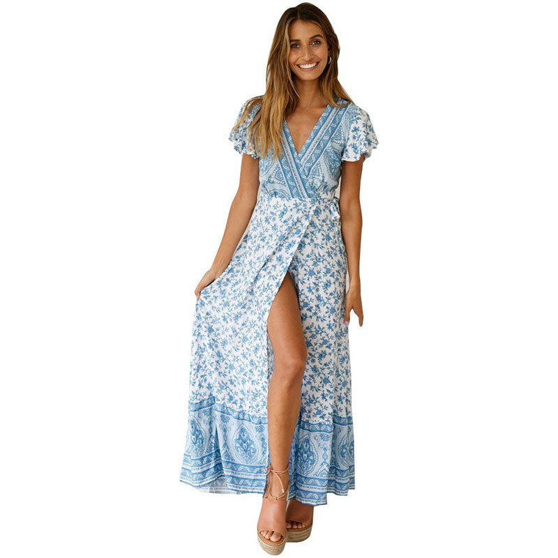 Summer Casual Vacation Sexy Printed Dress