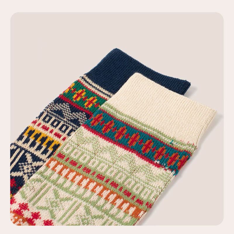 Retro Ethnic Style Socks（4 Pairs 4 Colors）