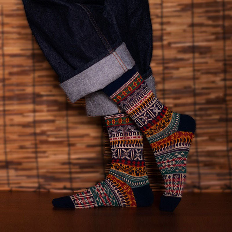 Retro Ethnic Style Socks（4 Pairs 4 Colors）