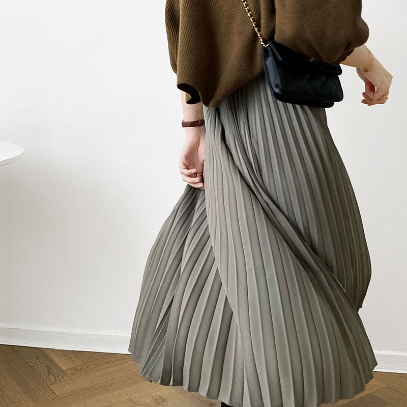 High Waist Pleated Skirt