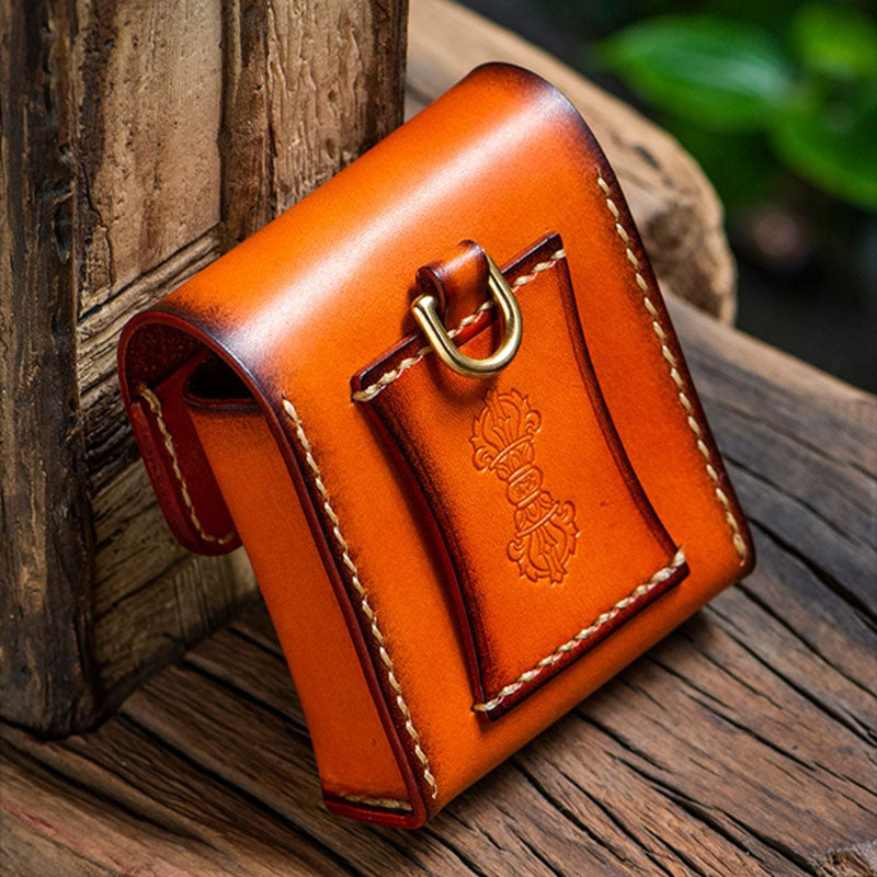 Retro Handmade Tanned Leather Portable Buckle Bag