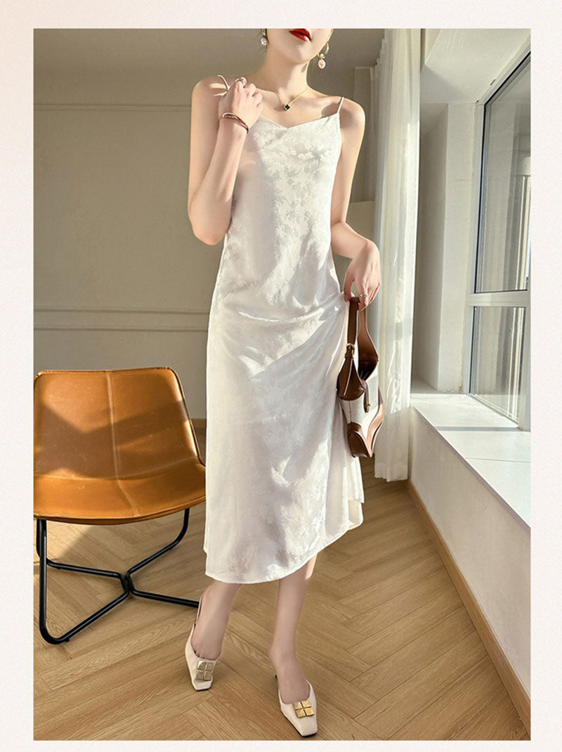 Silk Women Summer Vinegar Satin Slim Slip Dress