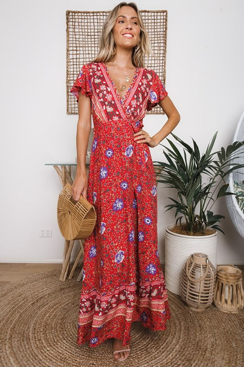 Summer Casual Vacation Sexy Printed Dress