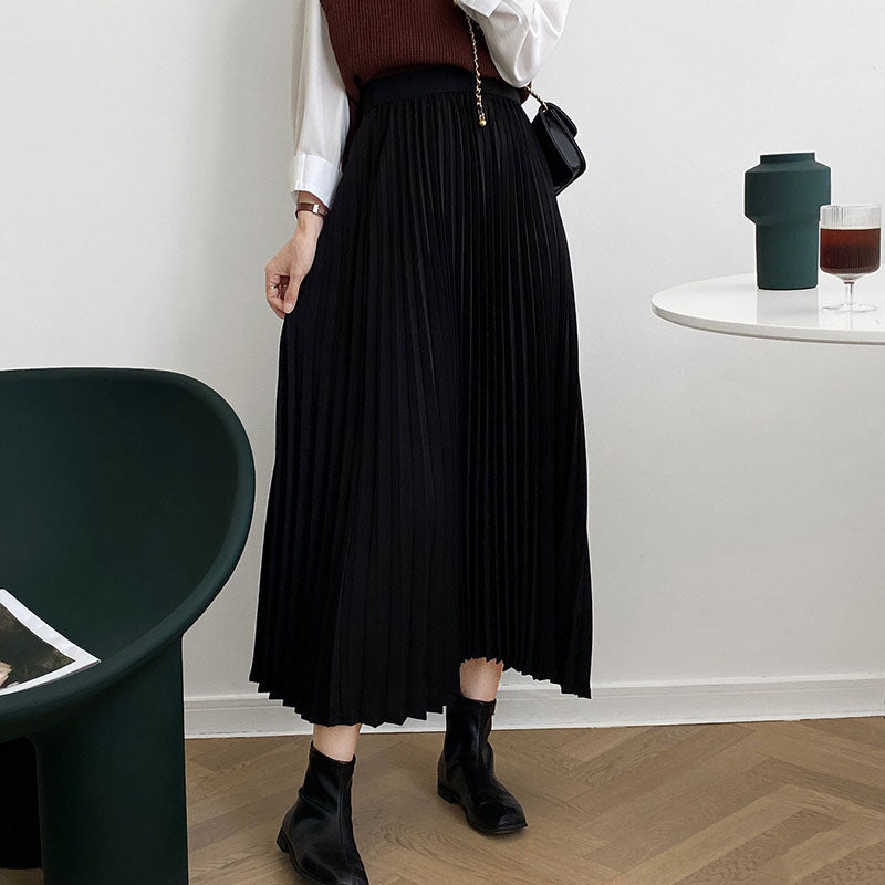 High Waist Pleated Skirt