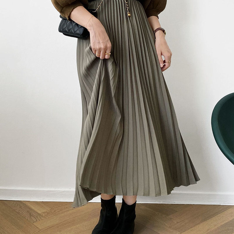 High Waist Pleated Skirt