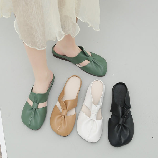 Casual Hollow out Pleated Slipper