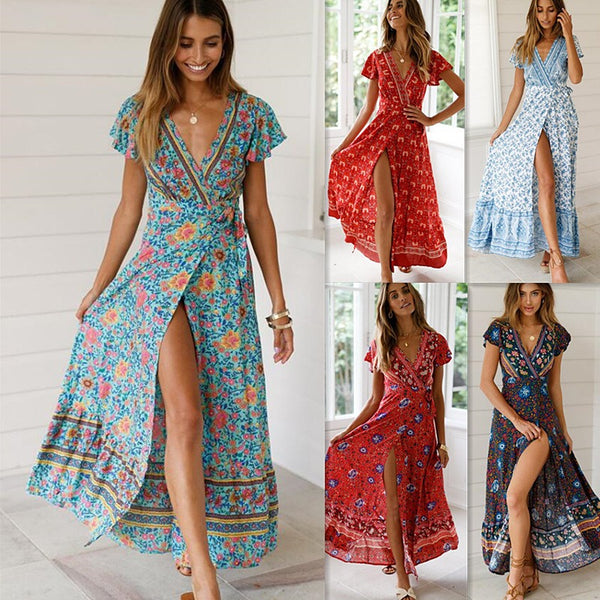 Summer Casual Vacation Sexy Printed Dress