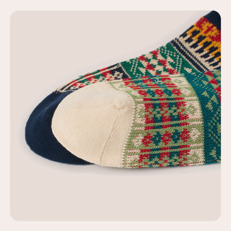 Retro Ethnic Style Socks（4 Pairs 4 Colors）