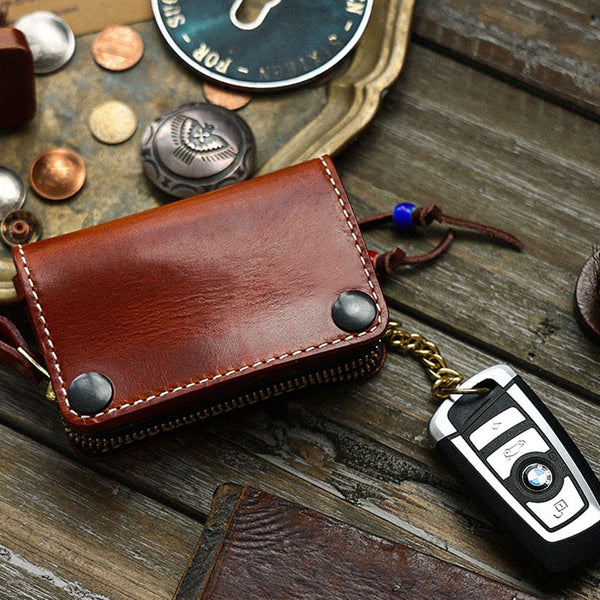 Retro Handmade Leather Key Bags Car Key Bags Card Holder