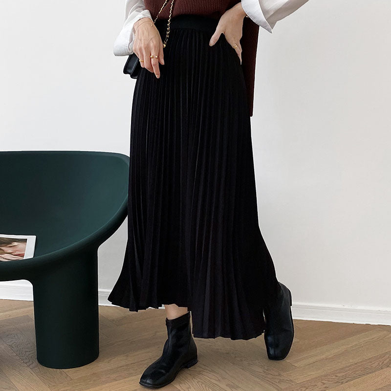 High Waist Pleated Skirt