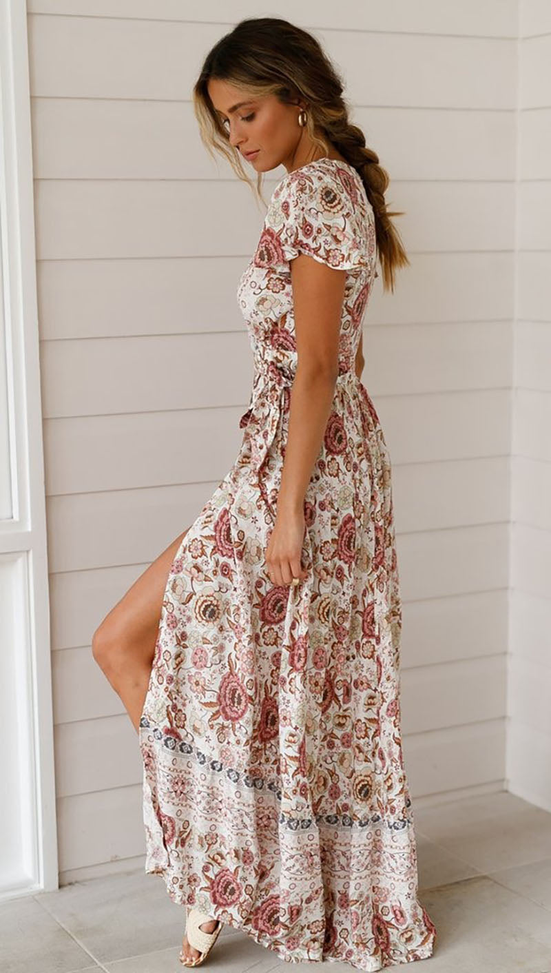 Summer Casual Vacation Sexy Printed Dress