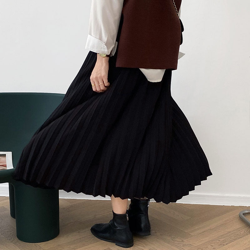 High Waist Pleated Skirt