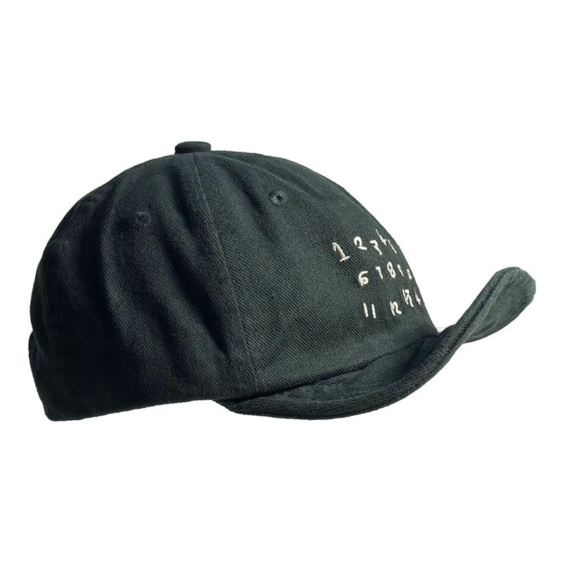 Retro Denim Flip Hat Embroidered Numbers Baseball Cap Adjustable Cap