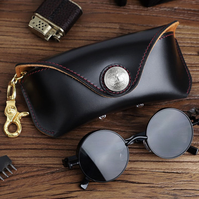 Retro Handmade Leather Glasses Case