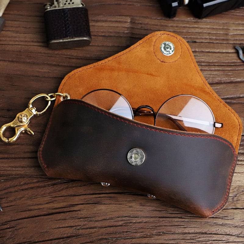 Retro Handmade Leather Glasses Case