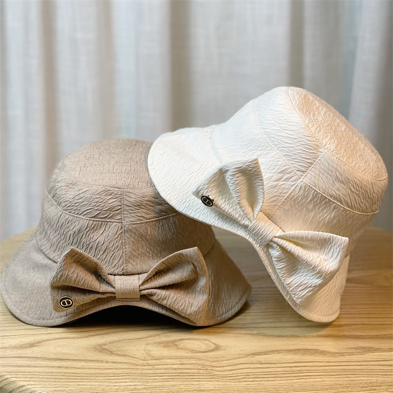 The New Women's Spring and Autumn Hat Bow Basin Hat Fashion Fisherman Hat Sun Hat