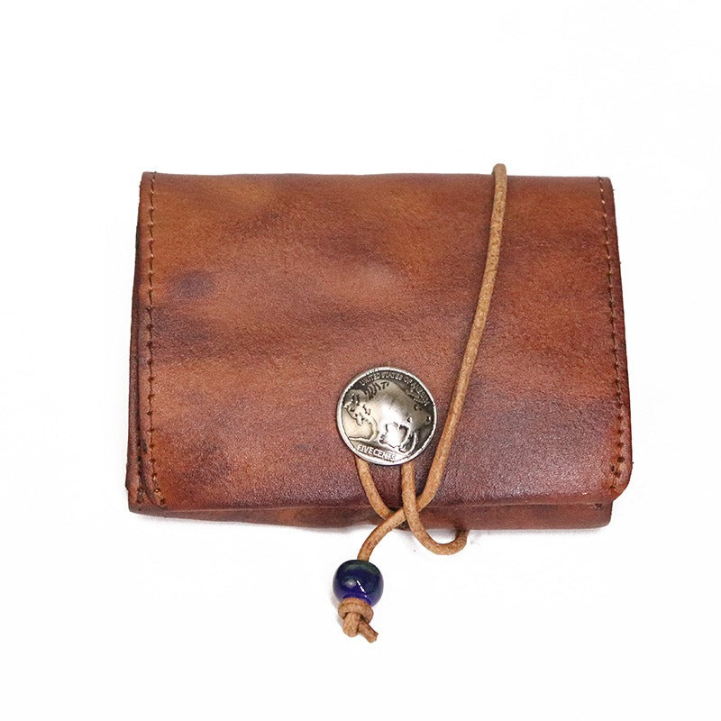 Retro Classic Leather Short Wallet Coins Purse Card Holder