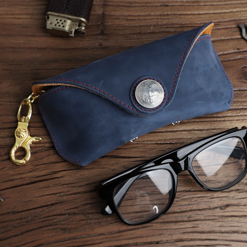 Retro Handmade Leather Glasses Case