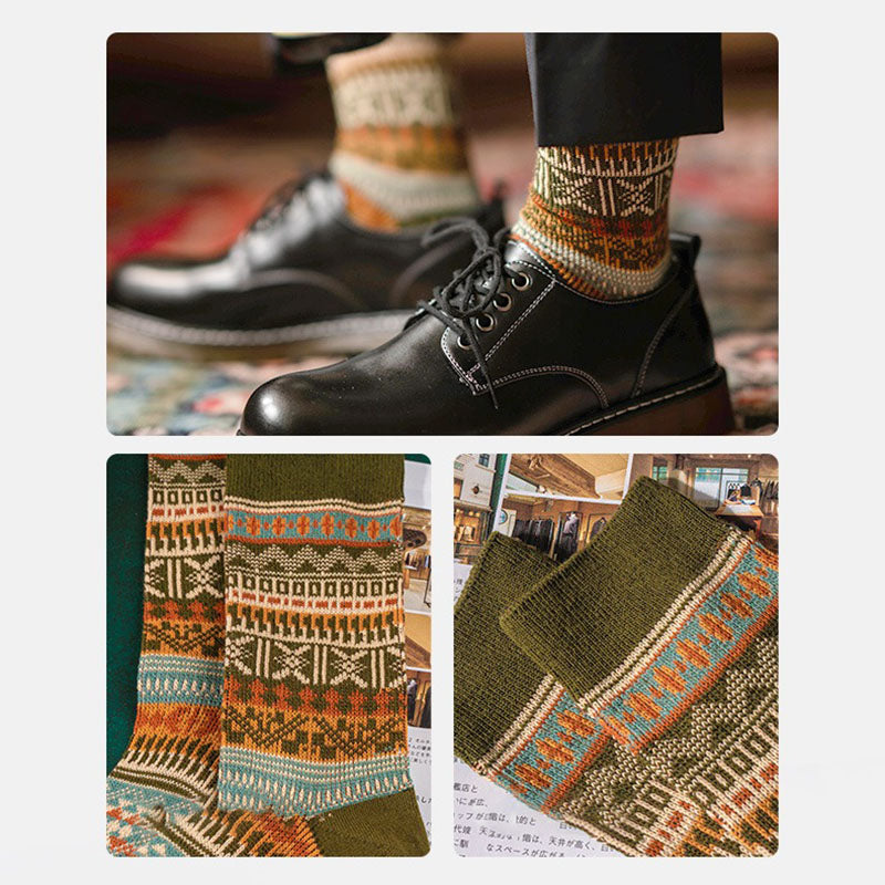 Retro Ethnic Style Socks（4 Pairs 4 Colors）