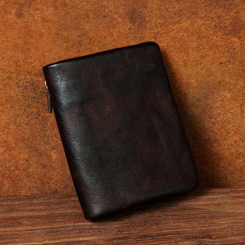 Retro Genuine Leather  Handmade Wallet Business Casual Short Wallet