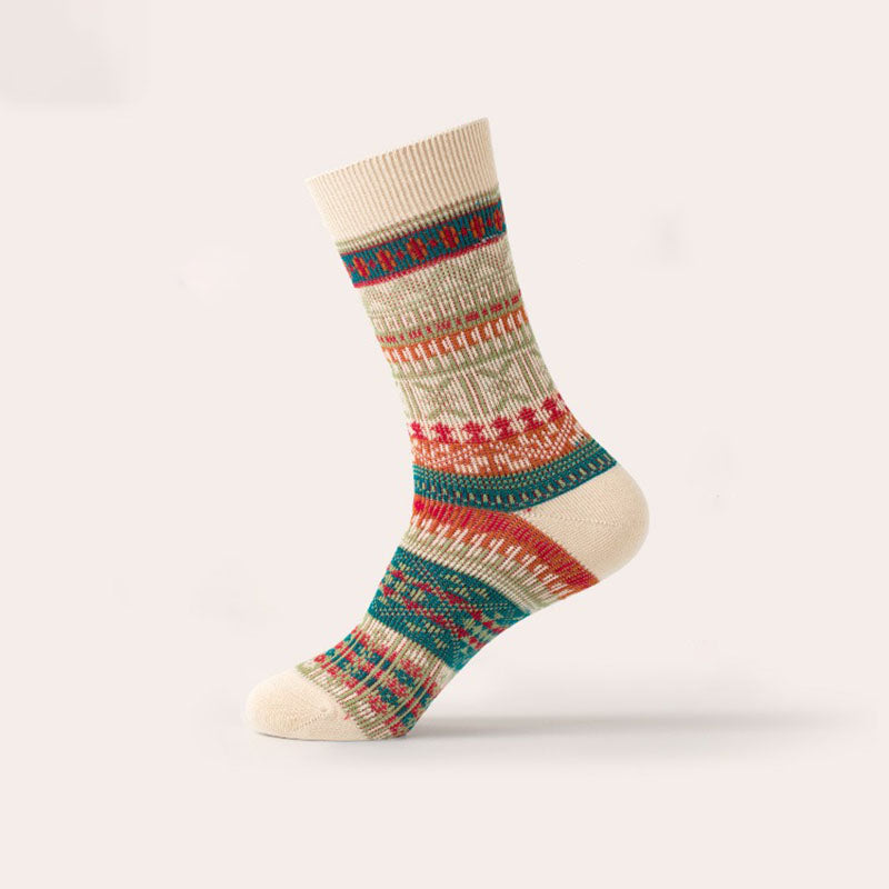 Retro Ethnic Style Socks（4 Pairs 4 Colors）