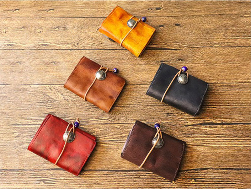 Retro Classic Leather Short Wallet Coins Purse Card Holder