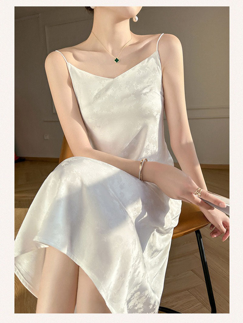 Silk Women Summer Vinegar Satin Slim Slip Dress