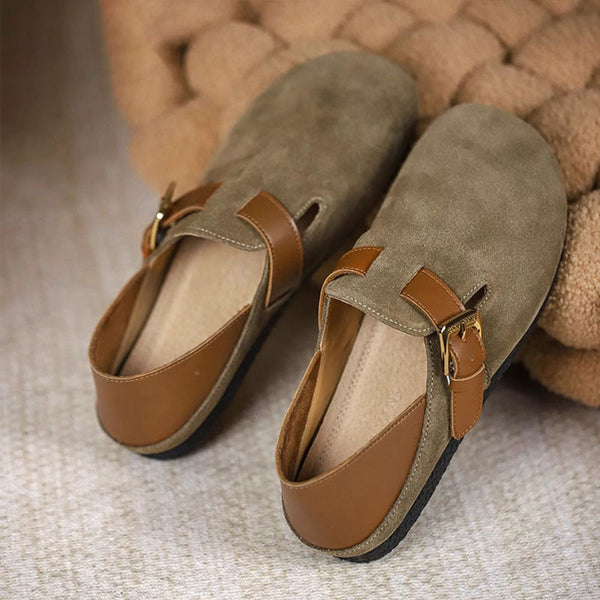 Retro Leather Large Size Flat and Soft Soles Casual Shoes