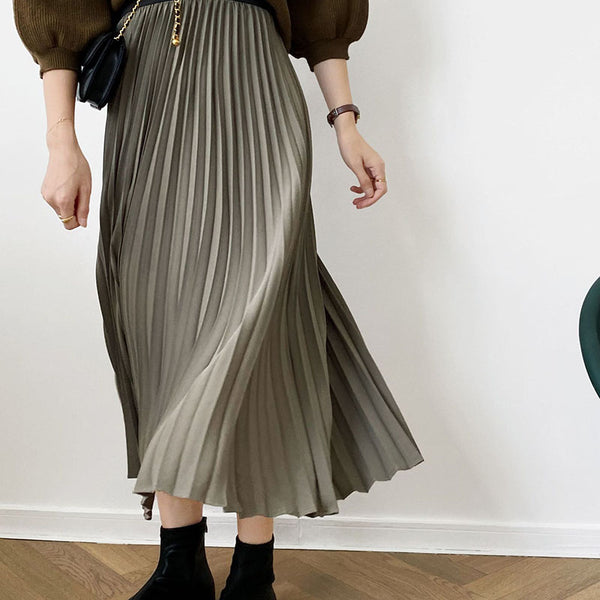 High Waist Pleated Skirt