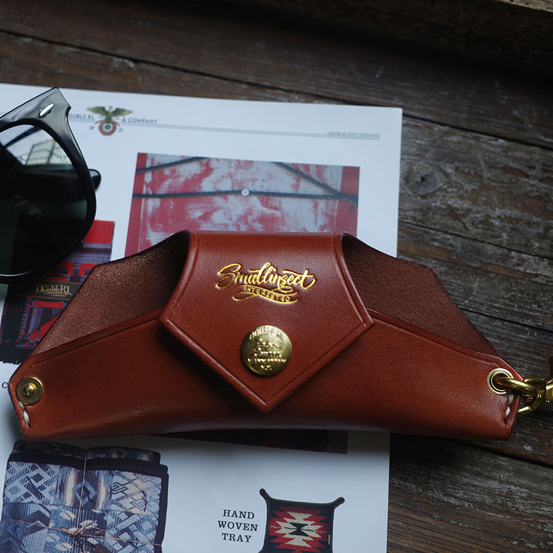 Retro Handmade Leather Glasses Case