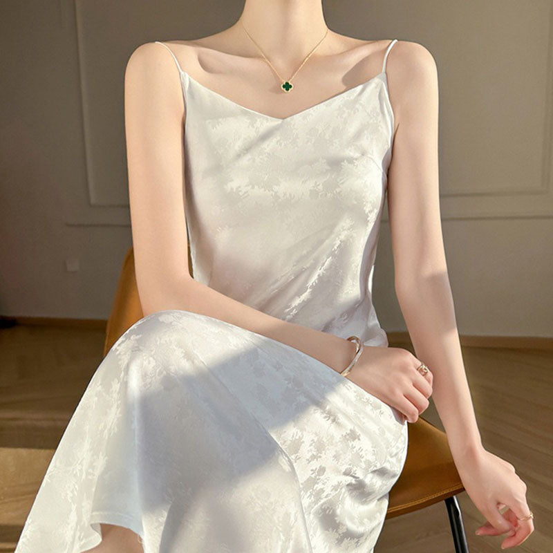 Silk Women Summer Vinegar Satin Slim Slip Dress