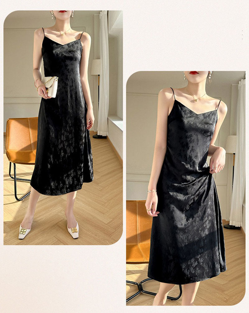 Silk Women Summer Vinegar Satin Slim Slip Dress