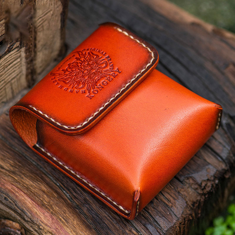 Retro Handmade Tanned Leather Portable Buckle Bag