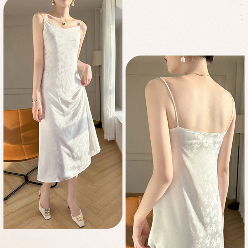 Silk Women Summer Vinegar Satin Slim Slip Dress