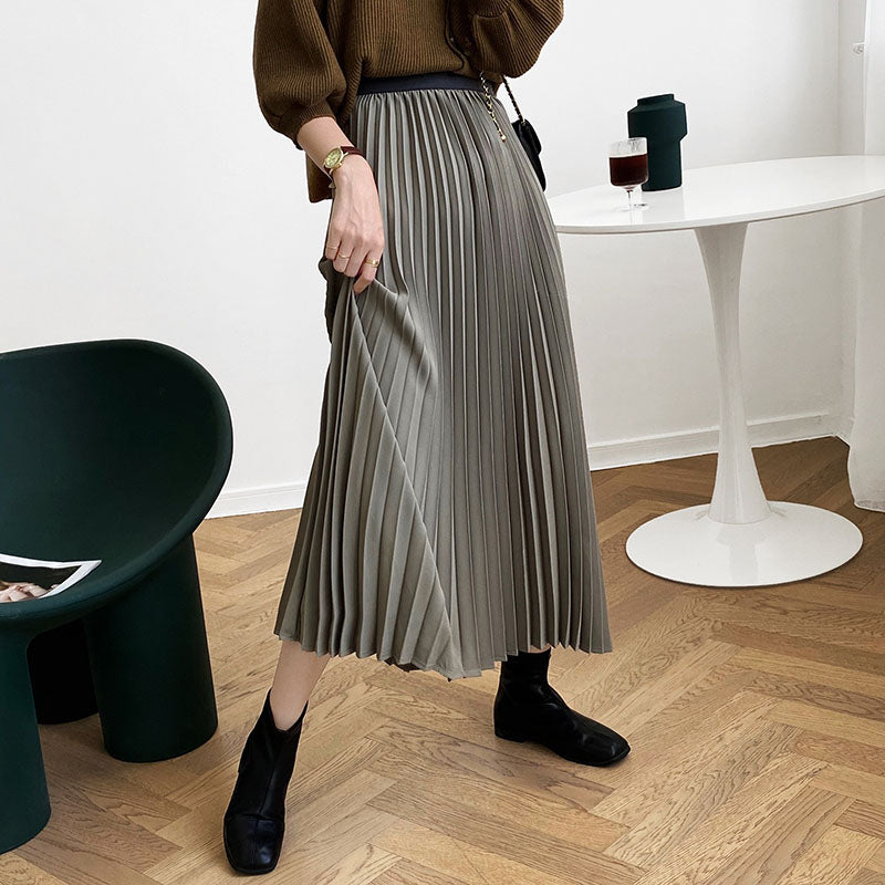 High Waist Pleated Skirt