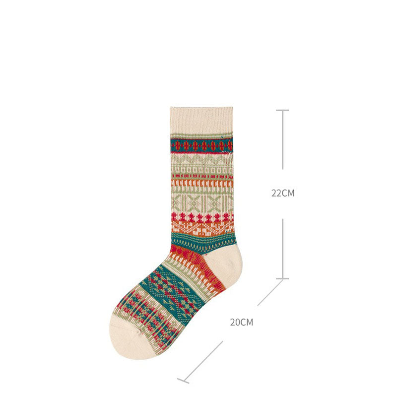 Retro Ethnic Style Socks（4 Pairs 4 Colors）