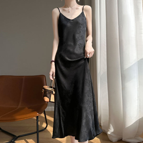 Silk Women Summer Vinegar Satin Slim Slip Dress