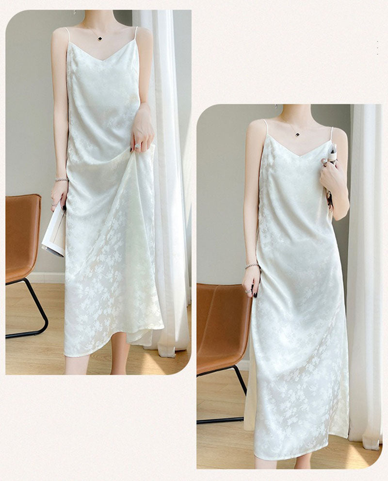 Silk Women Summer Vinegar Satin Slim Slip Dress