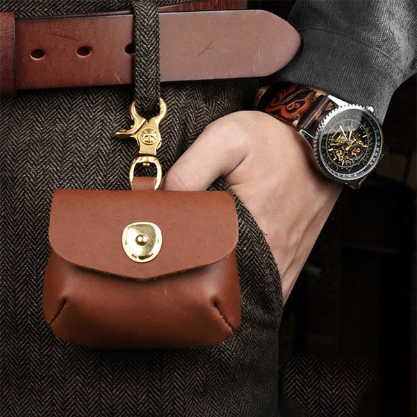 Retro Handmade Genuine Leather Portable Buckle Bag